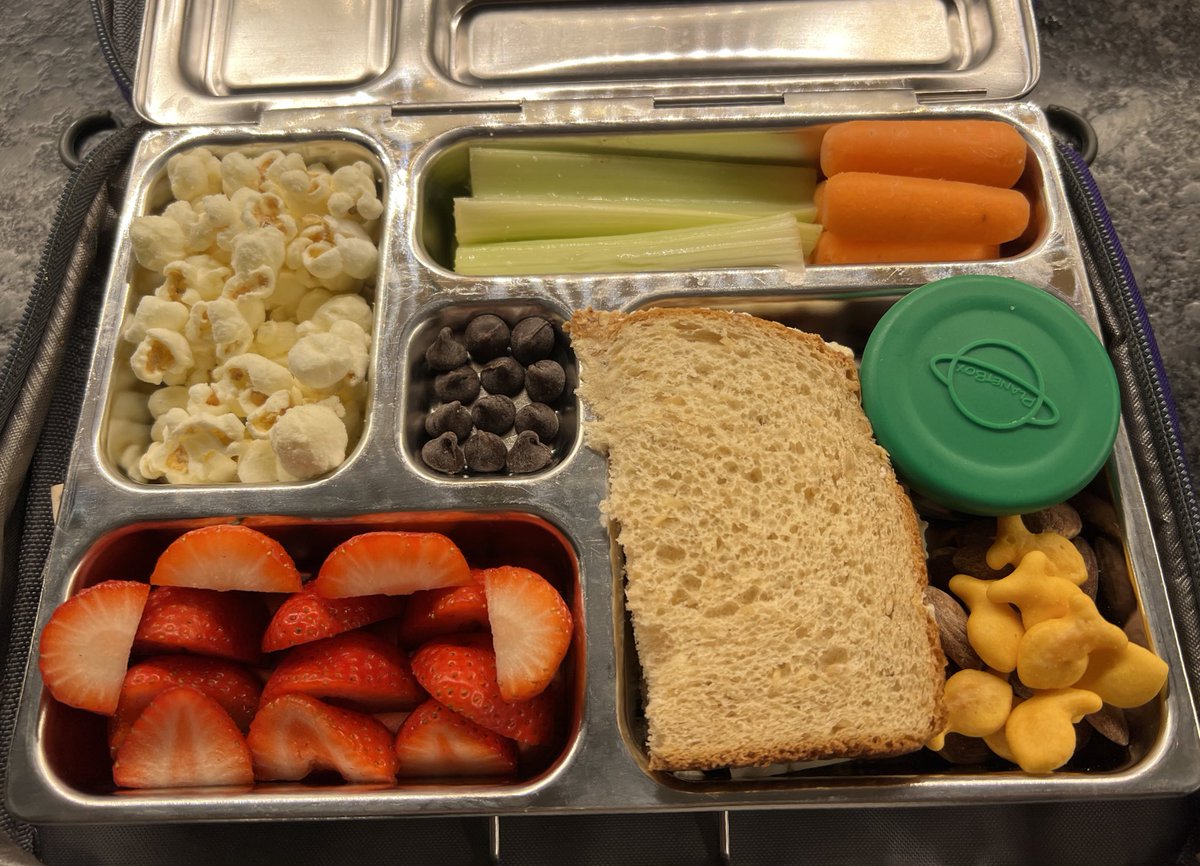 Ezzy packed her lunch for the first day of school tomorrow.