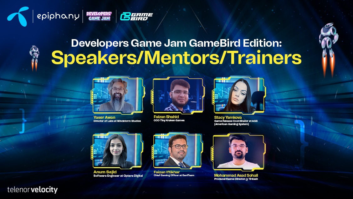 epiphanypk's tweet photo. Meet our vibrant and stellar lineup of mentors and trainers at the enthralling Developer's Game Jam: GameBird Edition in collaboration with Telenor Velocity and Telenor. We promise this is going to be the crazy Game Jam ever!

#devgamejamgamebird #developersgamejam #gamebird https://t.co/DjByiXOJJ0