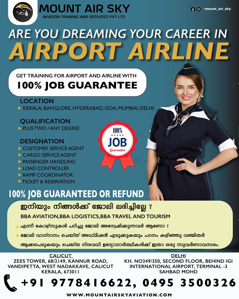 MountAviation's tweet photo. "MAKE YOUR DREAMS FLY HIGH."

#aviation #aviationdaily #aviationphotography #job #JobSearch #CSA #Jobs #JobAlert #logistics #Hospitality https://t.co/rpTxLKSvWL