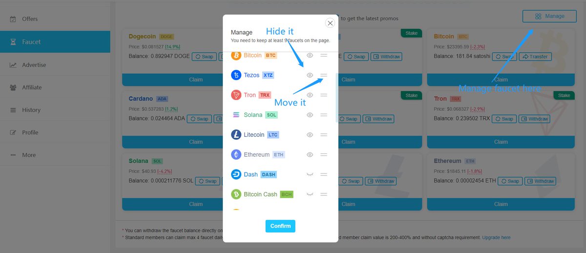 rewardjoycom's tweet photo. You can mange the faucet now. Hide or rank it. https://t.co/vjfRXAZ5qX