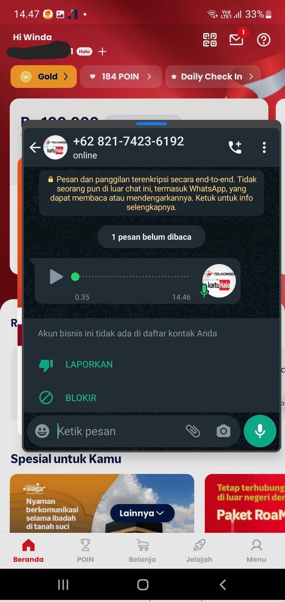 winda_ita's tweet photo. Dear @Telkomsel td dpt tlp ngakunya dr grapari gambir jakpus, tp kok tlp pk wa, biasanya tsel tlp pk tlp biasa, dsuruh tuker poin sbnyk 1500an, pdhl poin gue cm 100an, ktny dpt dr byr tagihan, bs tuker vocer 750rb atau free tagihan 3 bln, ini bnr?apa penipuan? https://t.co/nQJ7DRChsx