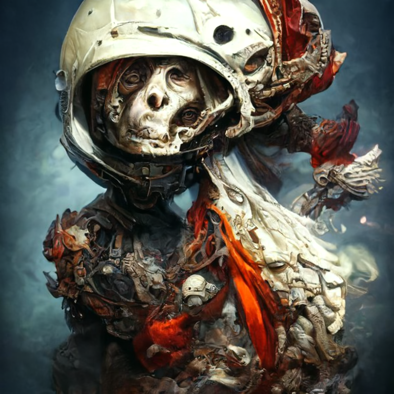 YoCircuitt's tweet photo. First tweet. Infected astronaut. Disco diffusion v5.6. thankful backwards nod to @Felipe3DArtist for providing portrait generator 1.5. #AI #discodiffusion #portraitgenerator #midjourney #dalle https://t.co/fbbDHMv1Pd