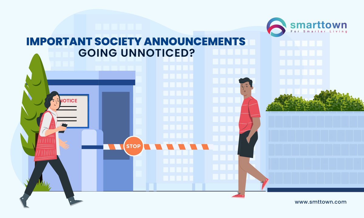 The #DigitalNoticeBoard feature of SmartTown enables the society committee members to send society notices or maintenance payment reminders via email or SMS to the society members.  
Contact our expert at  +91 9374552354.
reg.smttown.com/#/Registration