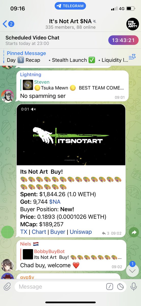 Salemoutcho's tweet photo. $NA @ItsNotArt_eth is getting nice buys, and it is all deserved they worked so hard this lasts months ! see y’a at 1 m chads #ETH #DYOR #NA #NFTCommunity #x1000GEM $Notart #Gems #NFTs #pods https://t.co/xWyDHg5t5E