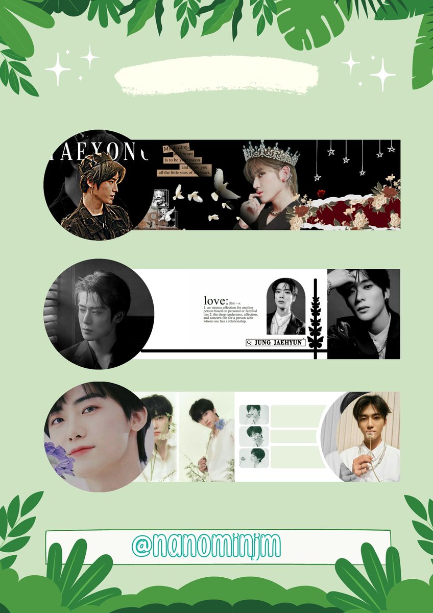 ♡ FREE LAYOUT ♡

Dalam rangka aku baru terjun ke dunia per-layout-an, aku mau berbagi layout Jeno, Jaemin, Haechan, Jaehyun, Taeyong
Link gdrive nya ada di twit dibawah yaa

Help rt/like makasihh~

#zonauang #zonaba