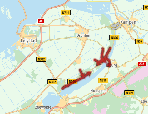ANWBverkeer's tweet photo. Lowlands campinggangers staan massaal in de file op de #N306 Harderwijk ◄► Kampen en de #N309 Dronten ◄► Epe op weg naar Walibi. https://t.co/vwjFFsdOUu