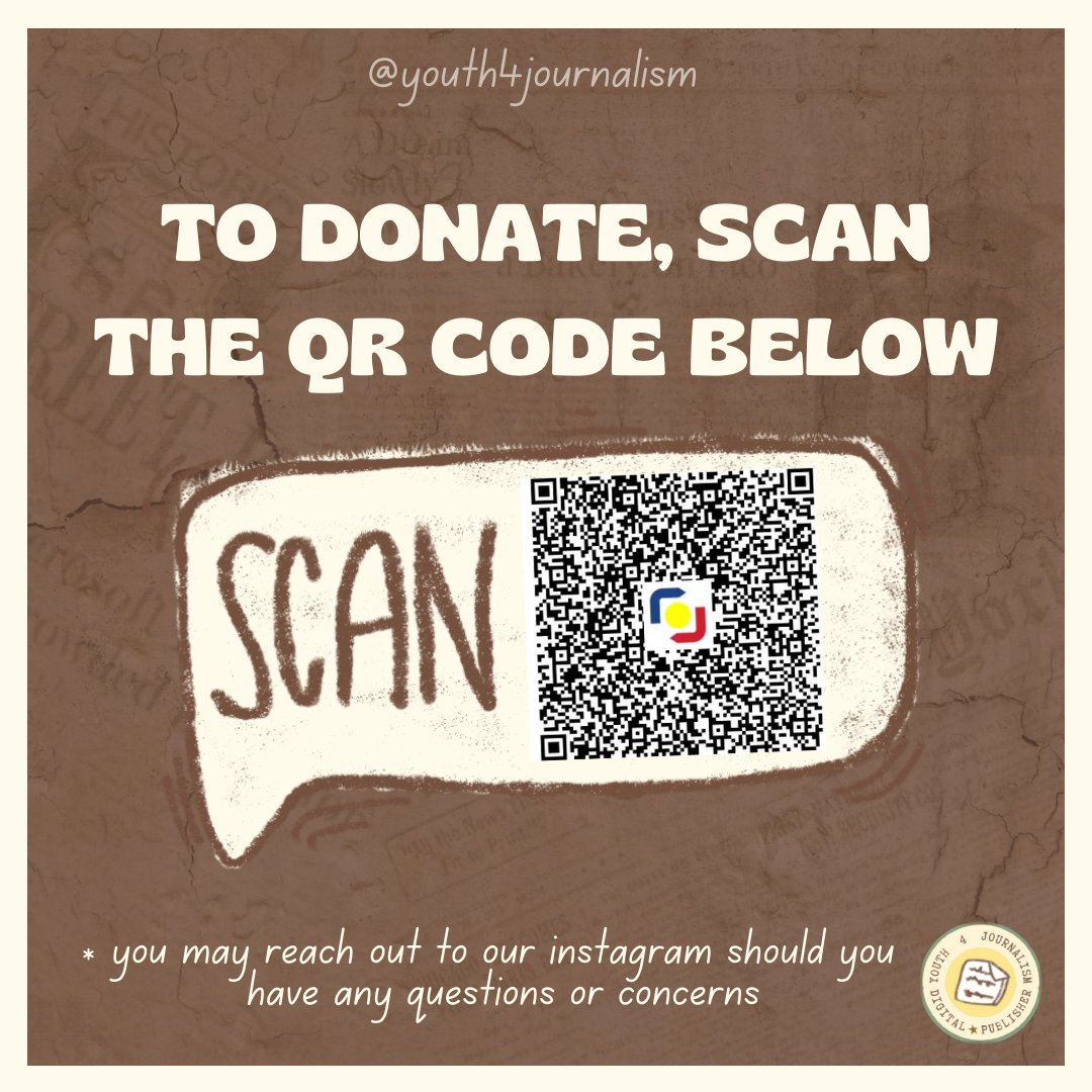 Y4Journalism's tweet photo. 📣 WELCOME TO THE OFFICIAL LAUNCH OF ABRA LUNAS

📰 To aid victims of the Abra earthquake, Y4J has started a donation drive!

💛 Donate by scanning the QR code + check out our Instagram for more info! 

#AbraLunas #Y4J #donationdrive #earthquakeabras #earthquake #fundraiser https://t.co/kdN0H1273k