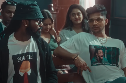 hip2dehop's tweet photo. What is this part @BrodhaV ? I didn't get it tho. diss hai sub hai kya hai ye?😂
looks like bantai, t-shirt me bun(bread) with a tie, BUN-TIE written on it. And also Bun(hair)- Tie may be..Raftaar's roadies wala shirt.
Lekin gane me ye kyu tha koi explain karo mujhe??
#Bujjima https://t.co/hai3NaojmZ