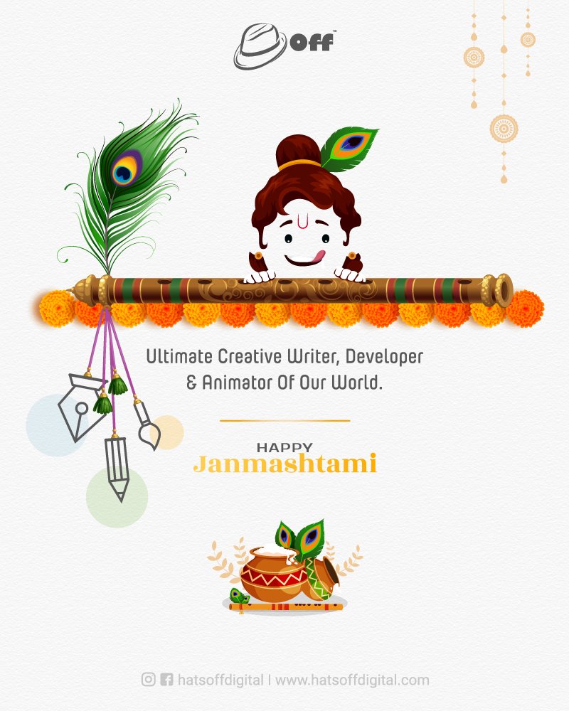 hatsoffdigital's tweet image. This Janmashtami, get inspiration from Lord Krishna- The ultimate creator of our world to thine own self in the pursuit of creativity. 💙🖋️🖱️

#agency #agencycreative #agencylife #creativity #JanmashtamiSpecial #Janmashtami #janmashtami2022 #krishna #kanha #balgopal