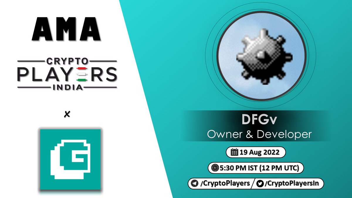 cryptoplayersin's tweet photo. 📣CryptoPlayers will host AMA with "gVault Finance"

⏳19 Aug, 5:30 PM IST (12 PM UTC)
💰$100 USDT
⚓️https://t.co/6ZOXFqLkOT

Rules:
- 1 question per account with #CryptoPlayersIn hashtag
- Like, RT, Follow @gVaultFi &amp; @CryptoPlayersIn
- Tag 2 friends https://t.co/5mb2ydTKDf