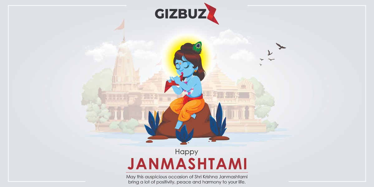 Gizbuzz's tweet photo. Team Gizbuzz Wishes You All A Very Happy Krishna Janmashtami.

May Lord Krishna Bless Us All With Sucess &amp; Prosperity On This Auspicious Occasion.

#janmashtamispecial #janmashtami2022 #krishna #blessings #Gizbuzz https://t.co/OS4R6FcN37