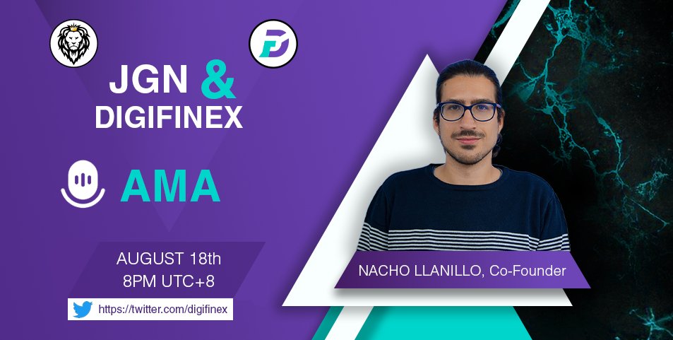 JGNDeFi's tweet photo. Join us today in our AMA with @DigiFinex at 8 PM UTC+8 (12:00 UTC), where we will share the most recent updates and highlights of $JGN! 🦁😎

It will be on #TwitterSpaces at https://t.co/dv7ALjYVof 

Remember that $JGN is trading on DigiFinex: https://t.co/MBOrvNgddq https://t.co/8wn2QAt2oJ