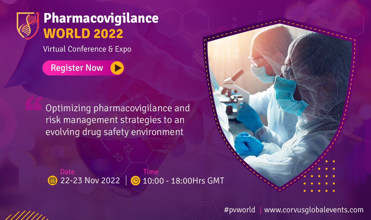 smponline's tweet photo. Benefit from #SMPDiscounts for Pharmacovigilance World 2022 Virtual Conference https://t.co/X5BA7tAHG2.
Attend @CorvusGlobal's #pvworld for pharmacovigilance & drug safety goodness #ad #PharmacovigilanceWorld #pharma #pharmaceutical #healthcare #HCP #HCPs https://t.co/IrUhVntBIt