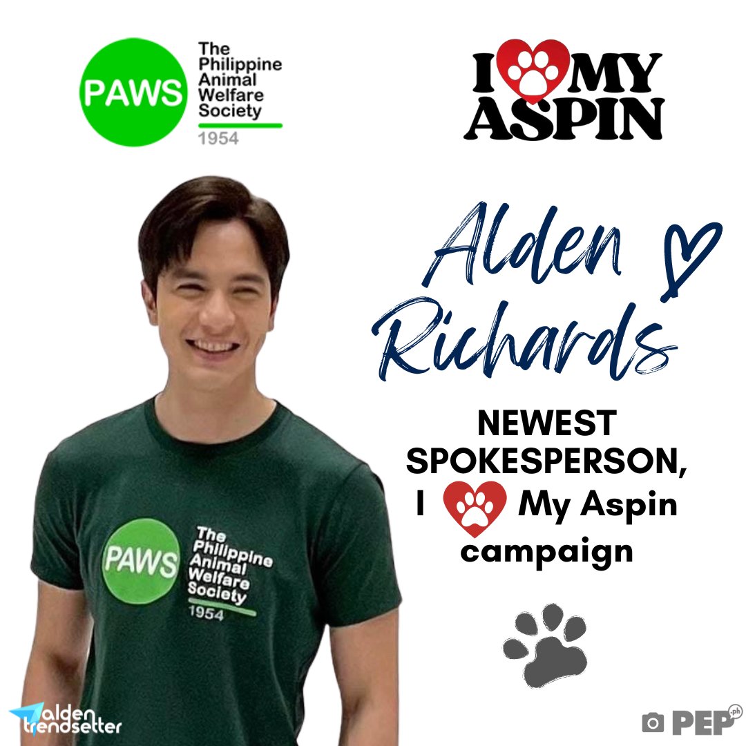 AldenTrendsOFC's tweet photo. To the newest spokesperson of PAWS' "I ❤️ My Aspin" campaign...

Congratulations, MR. ALDEN RICHARDS!!!

Thank you so much, PAWS, in choosing him as an addition to your family!

@aldenrichards02 @PAWSPhilippines 
#ALDENxChichiPAWS 
#ALDENRichards 
PAWSxALDEN AspinDay https://t.co/d0Eqd38NFz
