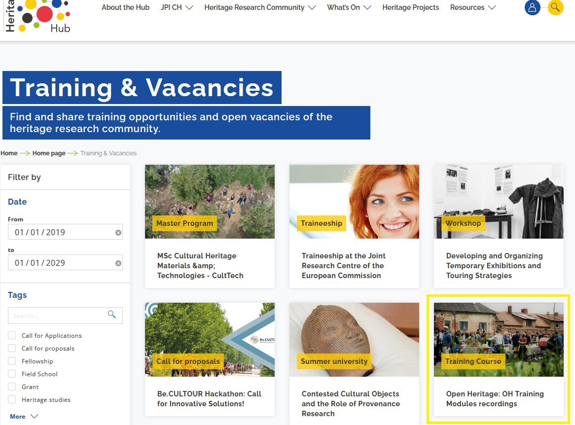 OpenHeritageEU (@openheritageeu) on Twitter photo Want to learn more about the adaptive reuse of #CulturalHeritage from the <a href="/OpenHeritageEU/">OpenHeritageEU</a> experts? The recordings from our Training Modules are now available on the <a href="/HeritageR_Hub/">Heritage Research Hub</a>'s website 👇
heritageresearch-hub.eu/training_vacan… Want to learn more about the adaptive reuse of #CulturalHeritage from the <a href="/OpenHeritageEU/">OpenHeritageEU</a> experts? The recordings from our Training Modules are now available on the <a href="/HeritageR_Hub/">Heritage Research Hub</a>'s website 👇
heritageresearch-hub.eu/training_vacan…