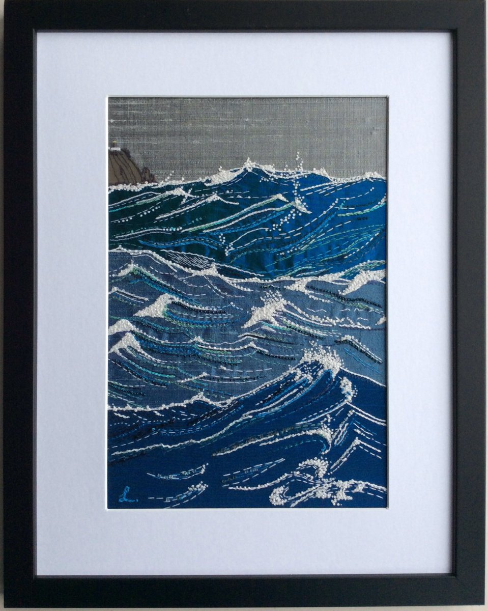 BeerLynda's tweet photo. On show at venue 15 Cowal Open Studios 23rd to26th September.#openstudios#whatsoncowal
         ‘Rounding the Mull of Kintyre’
           (Silk embroidery on silk) https://t.co/7pzowsfKvz
