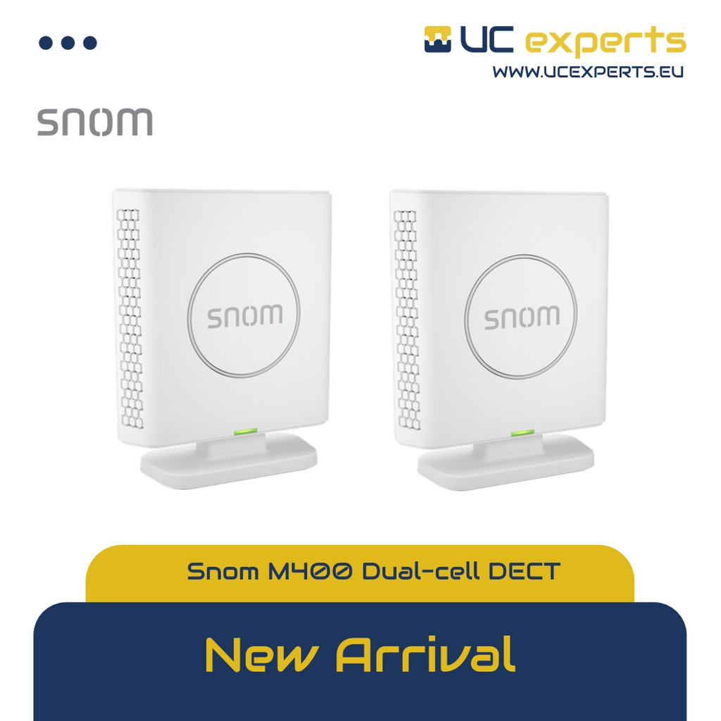 UC_Experts's tweet photo. The M400 dual-cell DECT base station for seamless business mobility
The dual-cell M400 DECT base station offers the full range of telephony business features.
Find out more: https://t.co/EZZniNOmN4
#SNOM #UCexperts https://t.co/f9czQlBOZV