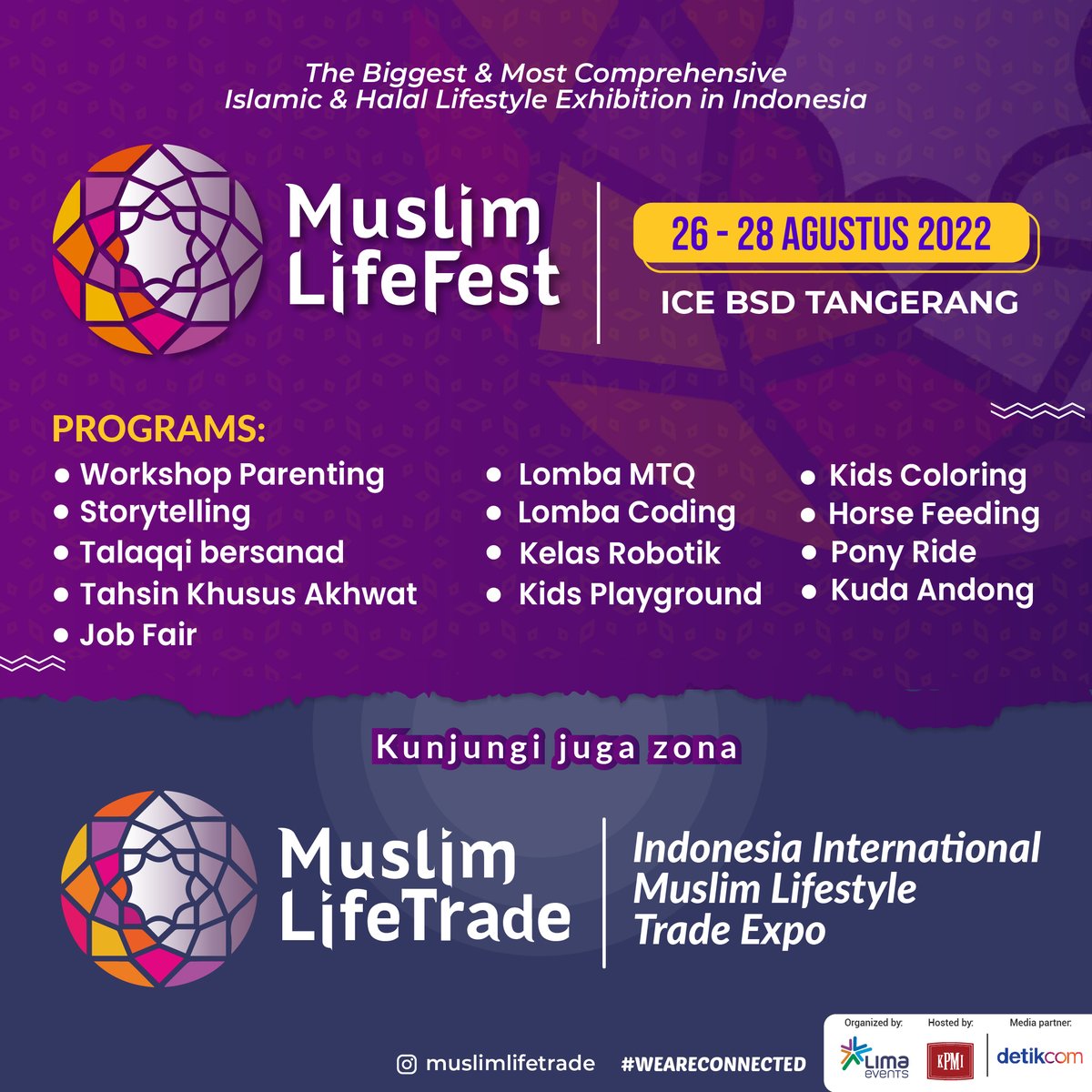 wolipop's tweet photo. Yuk ke Pameran Muslim Terbesar dan Terlengkap MUSLIM LIFEFEST, 26-28 AGUSTUS 2022, di ICE BSD TANGERANG

ikuti banyak program menarik, Follow IG @indonesiamuslimlifefest atau cek https://t.co/NjBhcx1COp

#SalingDukung #muslimlifefest #eventtangerang #icebsd #muslimlifetrade #umkm https://t.co/FZkKfbAD3g