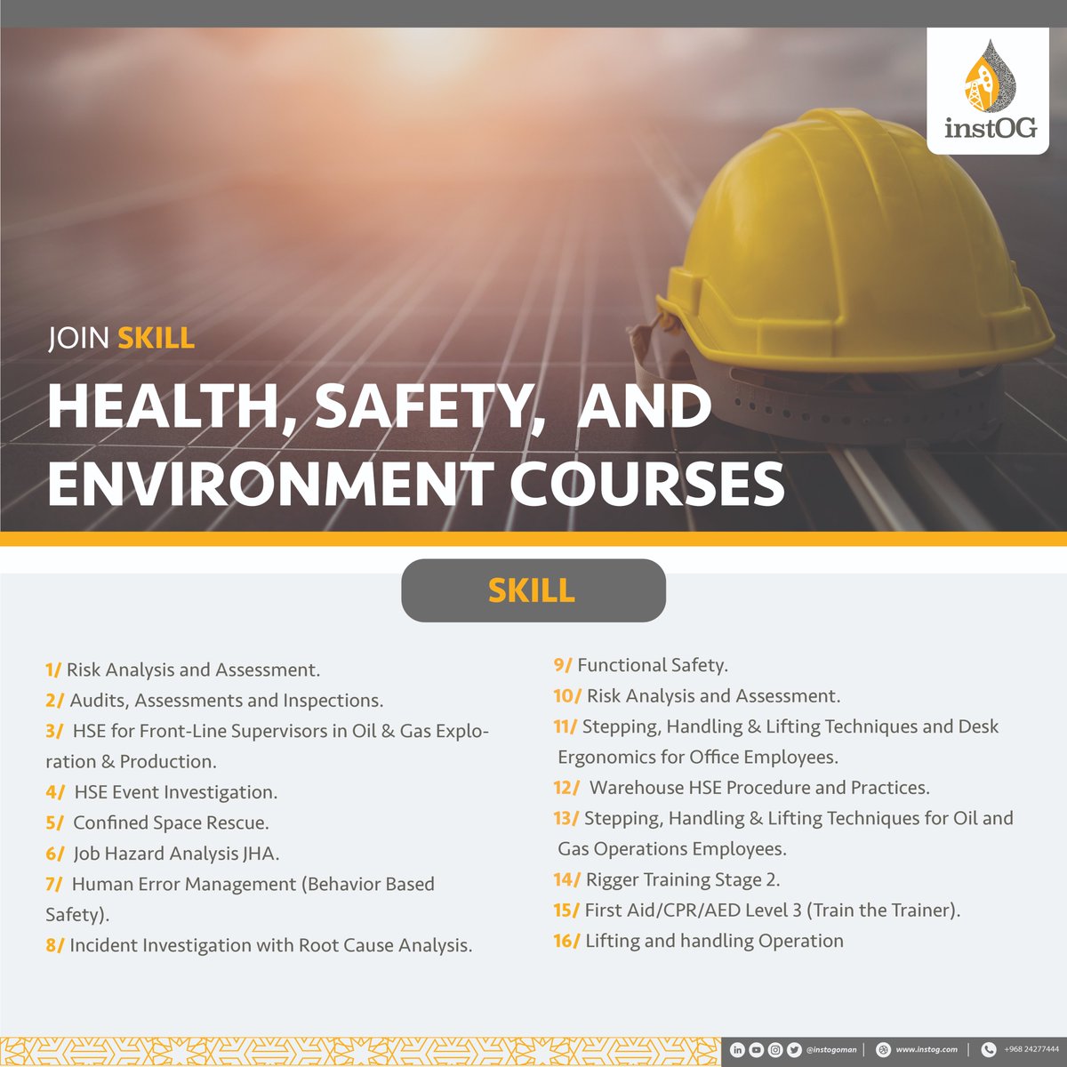 OIEOMAN's tweet photo. #Health, #Safety and #Environment should be an integral part of businesses of all shapes and sizes.
๐ธ Join #instOG courses in #HSE.
To register, click here: ๐ https://t.co/38qwvYv5tz https://t.co/H334Ura2NK