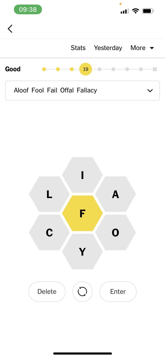 So far, today’s #spellingbee in the <a href="/nytimes/">The New York Times</a> seems to be all about <a href="/TheAA_UK/">The AA</a> European breakdown service