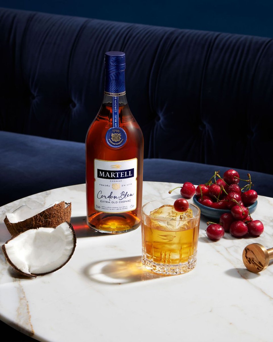 Try this delicate cocktail which highlights the natural flavours of Martell Cordon Bleu. 

50ml Martell Cordon Bleu
5ml Cherry eau-de-vie
5ml Chamomile syrup
20ml Coconut Water (optional)

 #worldcognacclub #cognac #cocktails🍹 #cocktailsathome #Martell #MartellCordonBleu