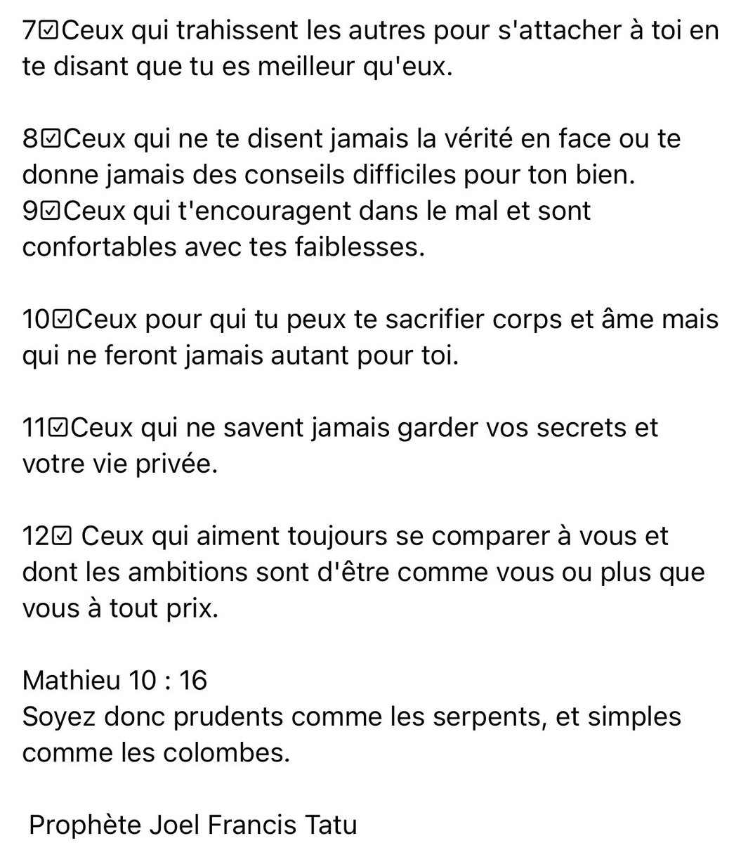 GVuzantoko's tweet photo. Wise words from Prophète JFT @Maprization
#chrétien #iamjft #français https://t.co/WTO4BdZq16