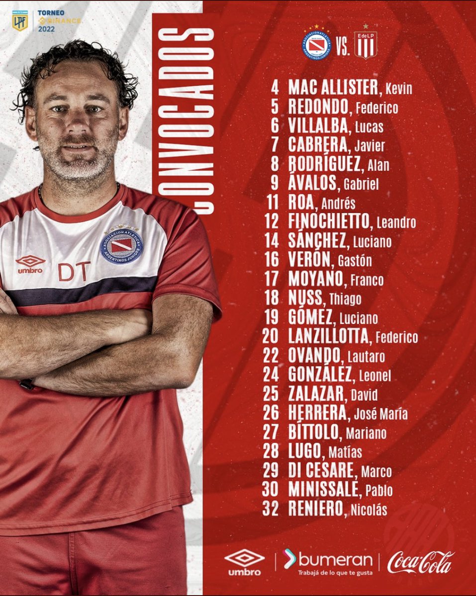 #AAAJ ⚽️ARGENTINOS'UN MAÇI VAR!!!!!! 

🏆 <a href="/LigaAFA_Eng/">Liga Profesional Eng</a> 14. Hafta maçı
🆚 Estudiantes 
🏟️ Diego Armando Maradona Stadı
⏱️ 🇹🇷 TSİ 03.30
⚖️ Andrés Merlos
📺 Türkiye yayını yok 
#️⃣ #VamosBicho