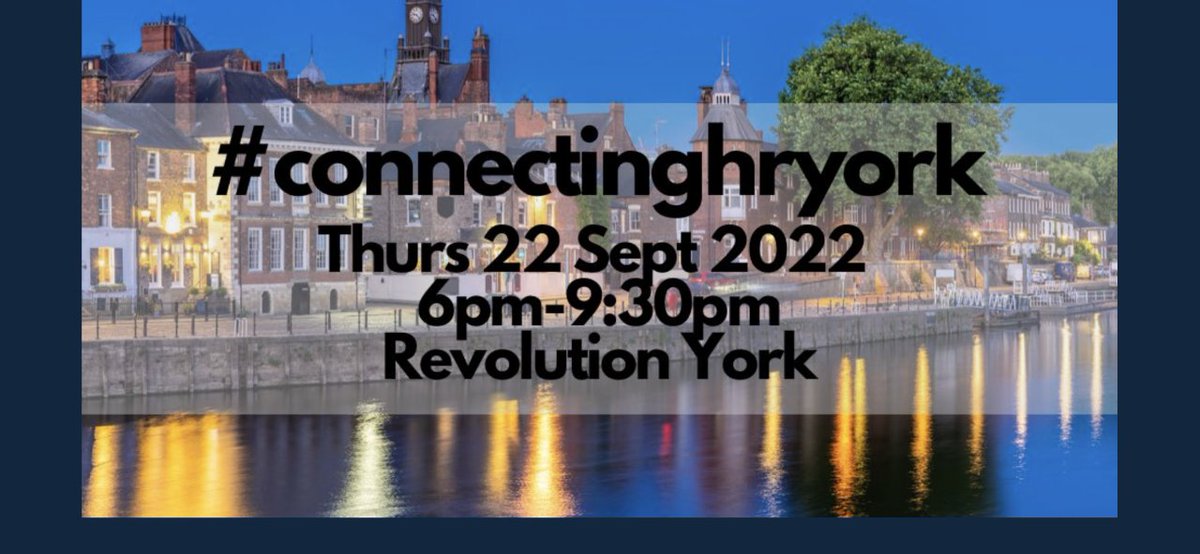 #CHRY #ConnectingHRYork next meet-up is evening of 22 September &amp; we'll be 7 years' old! If your work involves 'people stuff' we'd love to see you there - these are informal, social meet-ups, no agenda eventbrite.co.uk/e/connecting-h…
<a href="/FulfordPhil/">Phil Marsland</a> @thatmarkgilroy <a href="/DeanHorsman/">Dean Horsman</a> @MelC_LnD