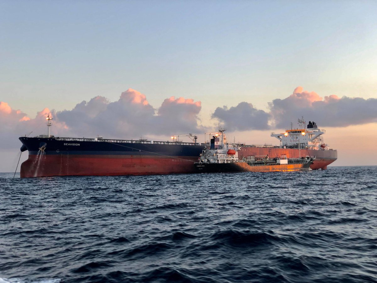 SEAVISION, a Suezmax tanker, during bunkering operations outside of Malta. 📷: Stavros Apostolidis #thenamaris #shipping #sealife #maritime