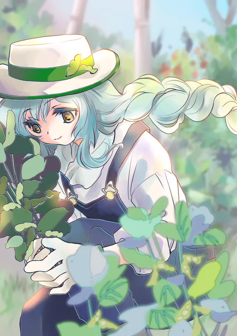 #ずんちゃんモチモチ木曜日完全防備畑仕事ずん子さん「おいしいずんだになぁれ」 