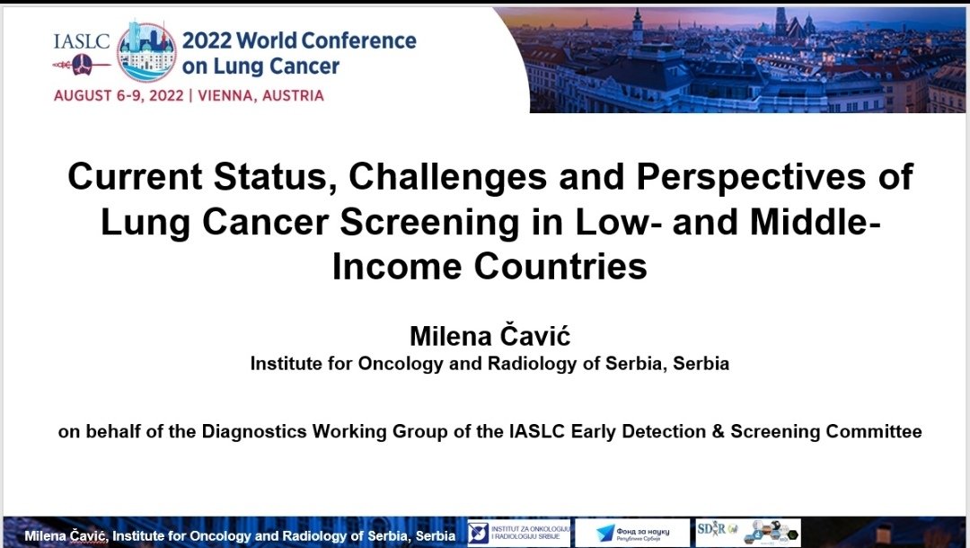 tracepigen's tweet photo. @CavicMilena at #WCLC2022 organized by #IASLC. The abstract was selected for a press release during a daily Congress highlights session. #lungcancerscreening #challenges #lowincomecountires #middleincomecountries https://t.co/76M3ZNKyox