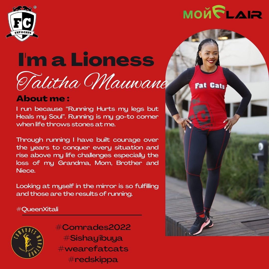 fatcats_ac's tweet photo. The hype is on and we know you are ready for the big celebration at Moses Mabhida next weekend!
Meet our #redskippa Lionesses who will be lining up for Comrades this year.
#wearefatcats
#RedSkippa
#getyourflairon
#SheRunsPeriod
#Sishay’ibuya - The Return https://t.co/Rbo2DbhEgM