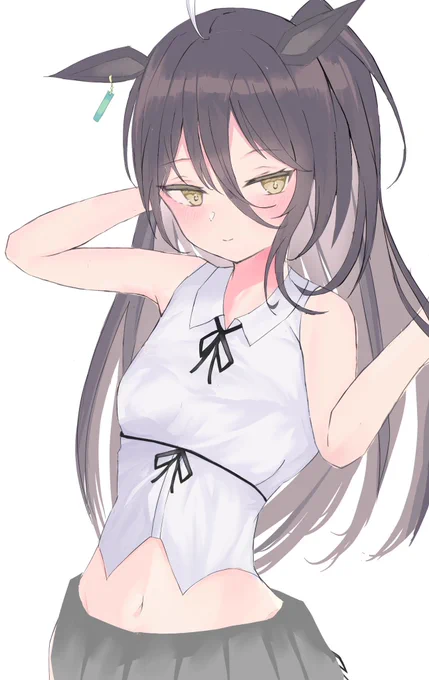 ポニテカフェいいですね…#ウマ娘 #マンハッタンカフェ#夏休みはフォロワーさんが増える 