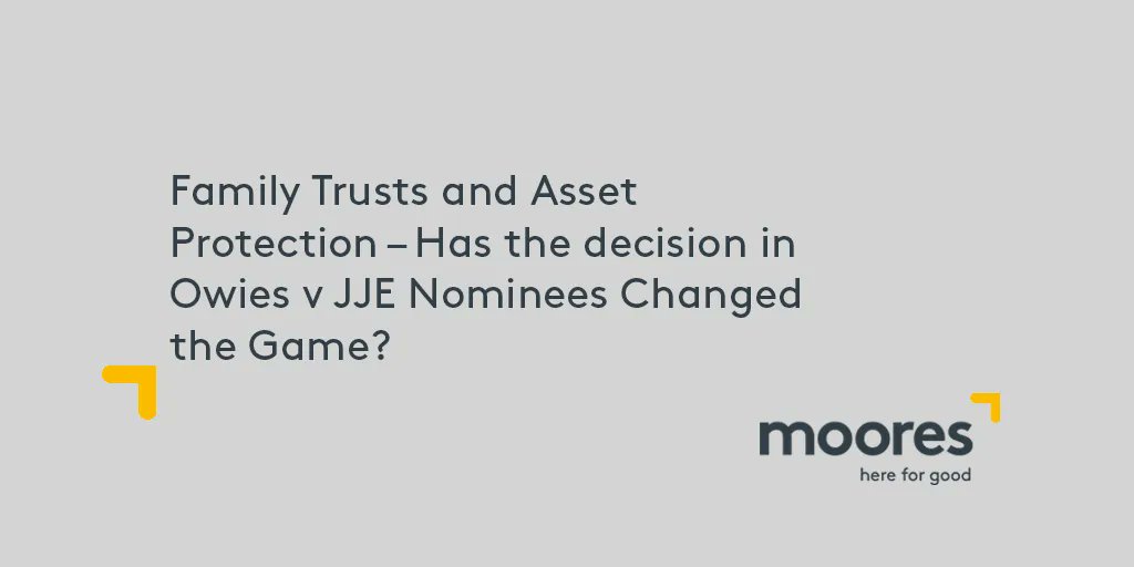 The benefits of using discretionary family trusts as investment or business vehicles are often stated to include increased asset protection and flexibility as to distributions which can be tax effective. buff.ly/3dDcj50 #moores #estateplanning #familytrusts