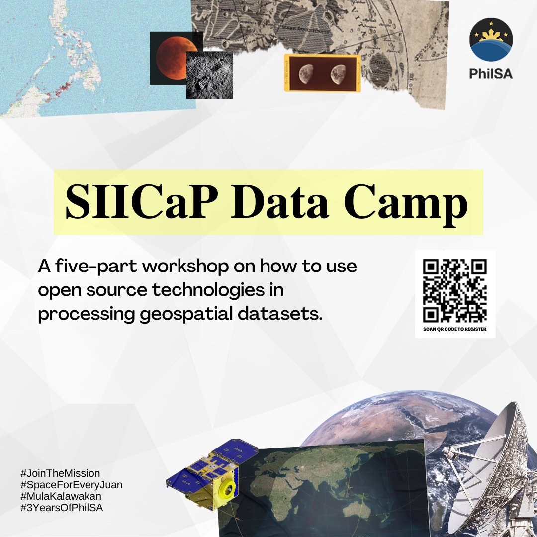 PhilSpaceAgency's tweet photo. Mark your calendars for this year’s Data Camp! 🗺 📡

To #JoinTheMission, register here: https://t.co/oV8eVybZZt. https://t.co/posT7zqw6Y