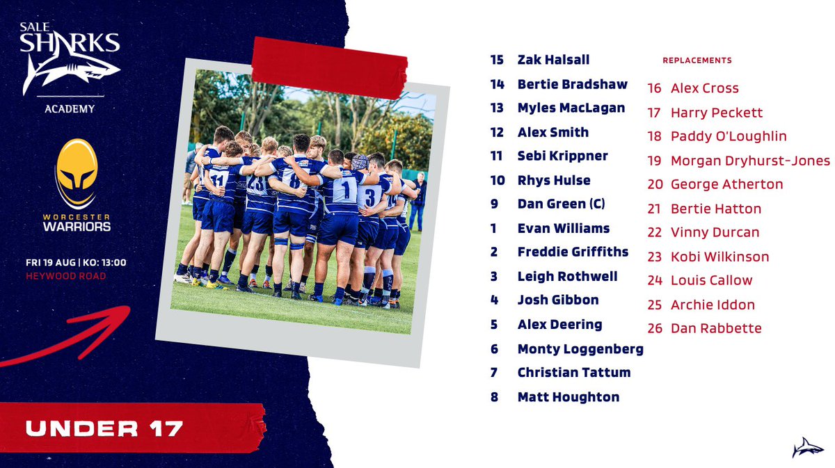 *Team News* 

🦈 v ⚔️ 
⏰ U17: 1pm, U18: 3pm
🏟 Heywood Road
💰 Free Entry

#FutureSharks
