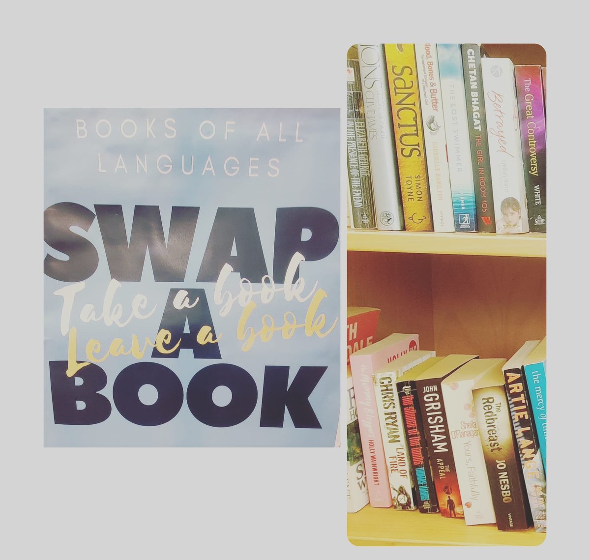 NewcomerEsbjerg's tweet photo. Do you know that @Esbjerg International House, we have a bookshelf where you can swap books?
Bring your old books and find new litterature. 
See you at Torvegade 23, https://t.co/TjtG3BwY6O https://t.co/Y3OjduNU0n