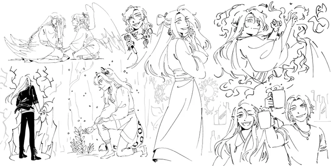 sketches from today! ocs (50% han, as always) 