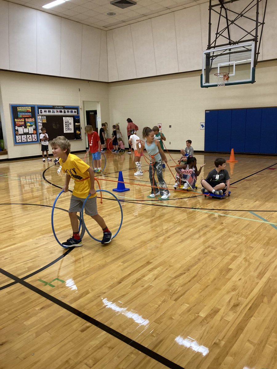 HES_PhysEd's tweet photo. This is what communication, cooperation, critical thinking, creative thinking, &amp; resilient problem solving looked like today in one of my classes. SACS POG💚💛#RagingRiver #NoOneLeftBehind ⁦@IndianaSHAPE⁩ https://t.co/zTHzyDPAnx
