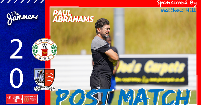 MaldonTiptreeFC's tweet photo. 🎙 Post Match - Paul Abrahams
Following last nights two-nil defeat away to Grays Athletic, Paul Abrahams gave his reaction to Jammers TV. 👇🏼
#Jammers 🍓 #GRAMAL