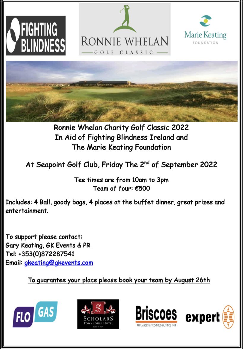 Gary Keating (@gkevents) on Twitter photo Please book your team by DM’ing me. They are selling fast. <a href="/FlogasIreland/">Flogas</a> <a href="/Briscoesexpert/">Briscoes.ie</a> <a href="/fight_blindness/">Fighting Blindness</a> <a href="/MarieKeating/">Marie Keating Foundation</a> <a href="/Expertelec/">Expert Electrical</a> Please book your team by DM’ing me. They are selling fast. <a href="/FlogasIreland/">Flogas</a> <a href="/Briscoesexpert/">Briscoes.ie</a> <a href="/fight_blindness/">Fighting Blindness</a> <a href="/MarieKeating/">Marie Keating Foundation</a> <a href="/Expertelec/">Expert Electrical</a>