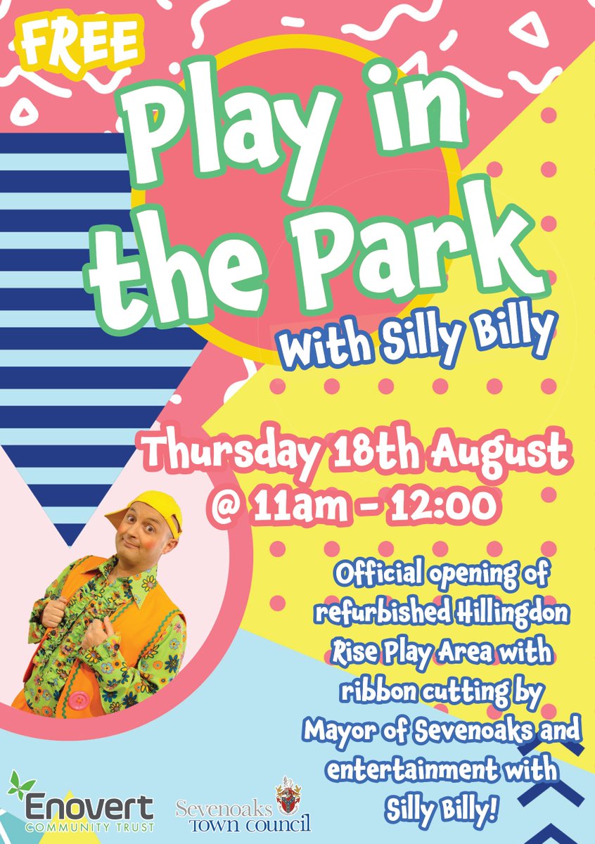 Join the Mayor and Silly Billy at the opening of the newly refurbished playground at Hillingdon Rise! 

Today at 11am! 

#Opening #Sevenoaks #Playground #Fun #Hillingdon