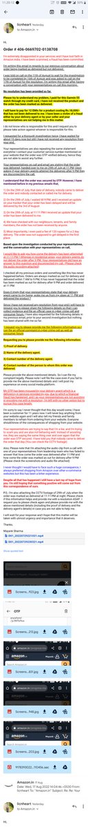 licnheart's tweet photo. @amazonIN  I've lost all my faith in you and your services. What a disaster this is. Never thought this day would come, been your customer since 11 years now and this is how I'm being treated. Your reps are trying to implicate me instead of nabbing someone who did this. Pathetic! https://t.co/uT4UxIqZZG