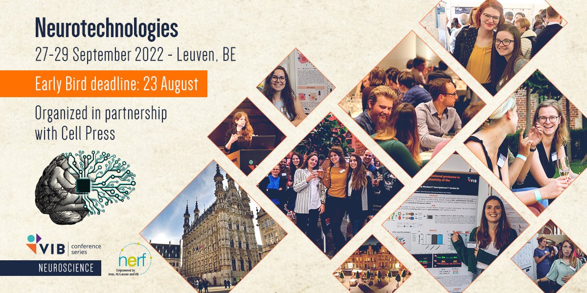🐦⏰Just a few days left until the early bird deadline of #Neurotech22! Take this chance to talk to the leading researchers in this field & re-connect with your colleagues from abroad in lovely Leuven. Check out the stacked program here: bit.ly/3CejQkM #Neuroengineering