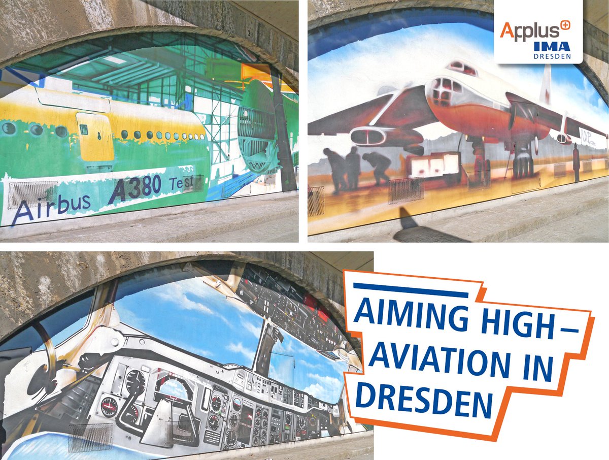 On the railway embankment near Dresden-Mitte station it can be seen as graffiti: the history of the aviation industry in Dresden. The foundation stone was laid by a woman in 1811.. Read more here: ima-dresden.de/en/news/ima-ne…