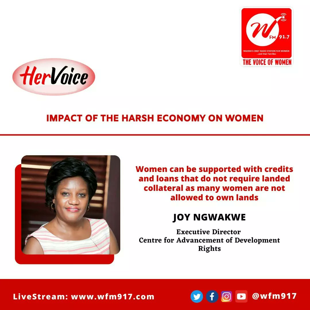 wfm917's tweet photo. Impact of the harsh economy on Women with Joy Ngwakwe
#HerVoice...condemns all forms of discrimination against women and girls.
@ActionAidNG
#HerVoice
#shematter
#NigeriaWomenMatter
#impact
#unbiased
#2023elections
#women
#womenradio https://t.co/JT6zhyf2hA