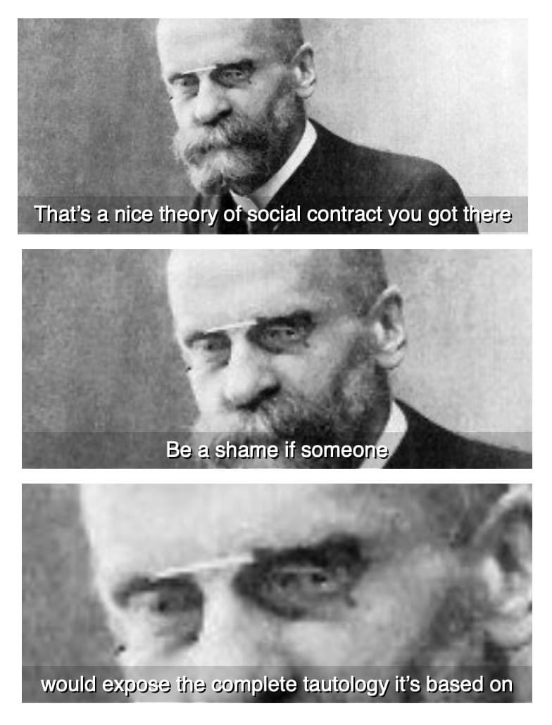 #sociology #sociologie #soziologie #sociologia #sociologymemes #socmemes #sociomemes #theory #sociologicaltheory #socialtheory #memes #soctwitter #durkheim #emiledurkheim