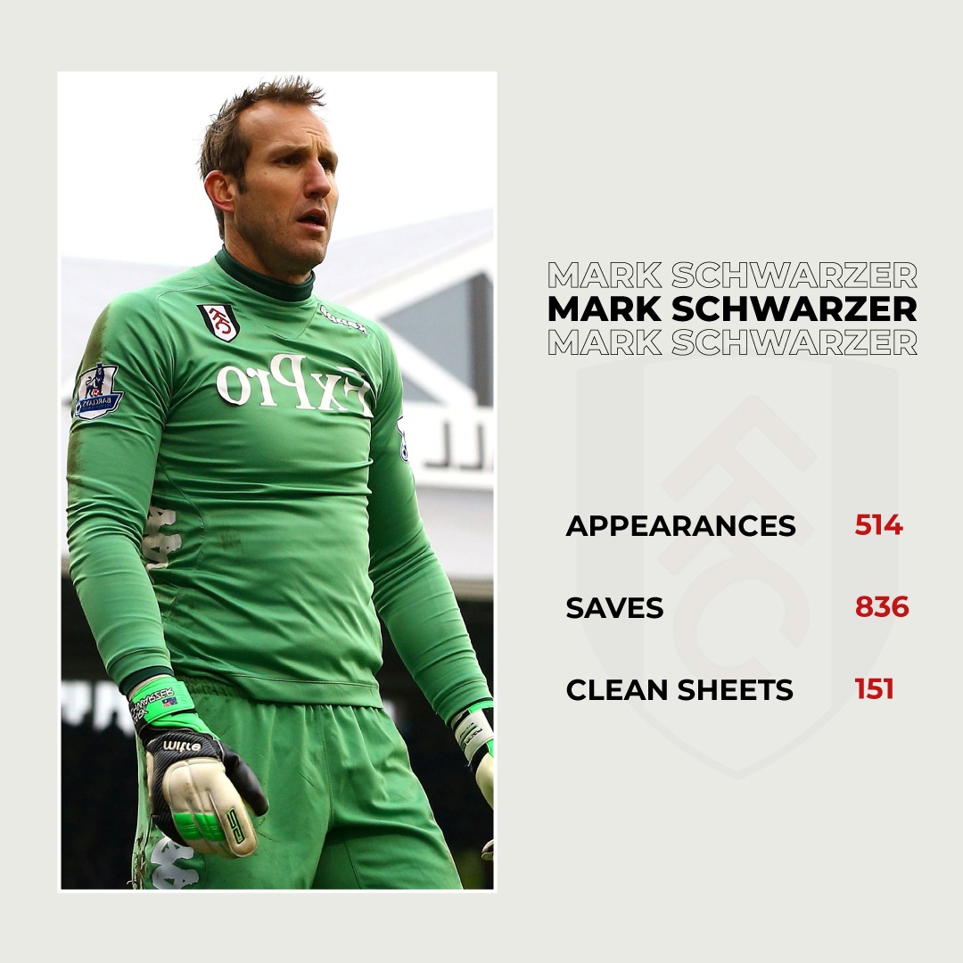 One of the greatest @PremierLeague keepers @schwarzer_mark will forever be a Fulham legend 🧤