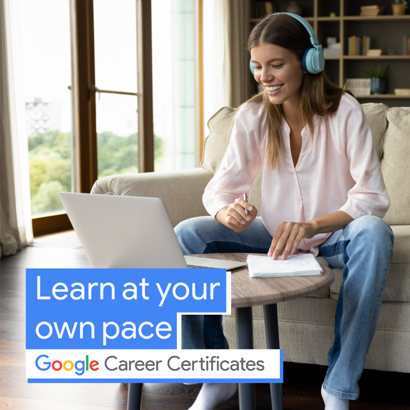 googleafrica's tweet photo. Complete a Google Career Certificate programme and gain job-ready tech skills in fast growing fields. No degree required.