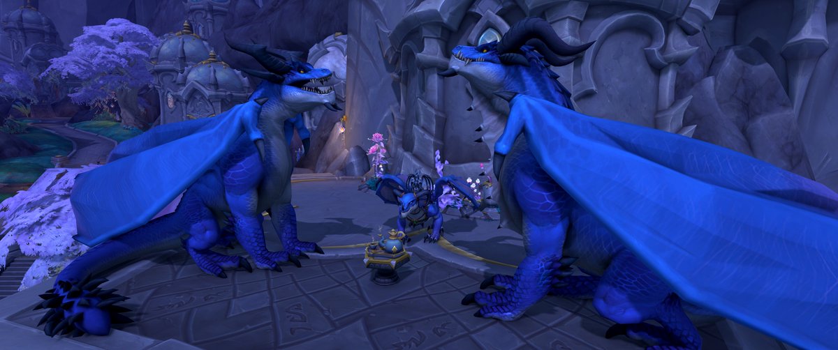 Neiara_'s tweet photo. These dragons having tea in the capital… I love it so much 😭 #Dragonflight #dragonflightalpha https://t.co/CJSsqllISy